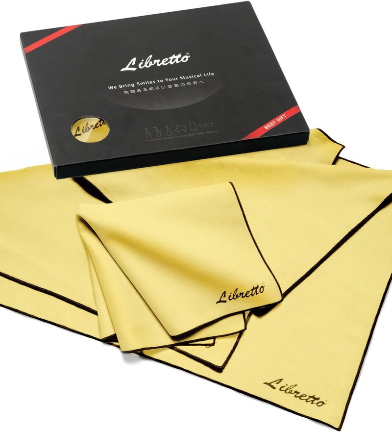 Libretto Microfiber Polish Cloth for Musical Instrument, 3 Sizes in 1 Pack, Violin and Cello Cleaning Product, Yellow, Lint-Free, Super Soft, Gift, for Piano, Guitar, Trumpet, Saxophone, Laptop. - Image 1
